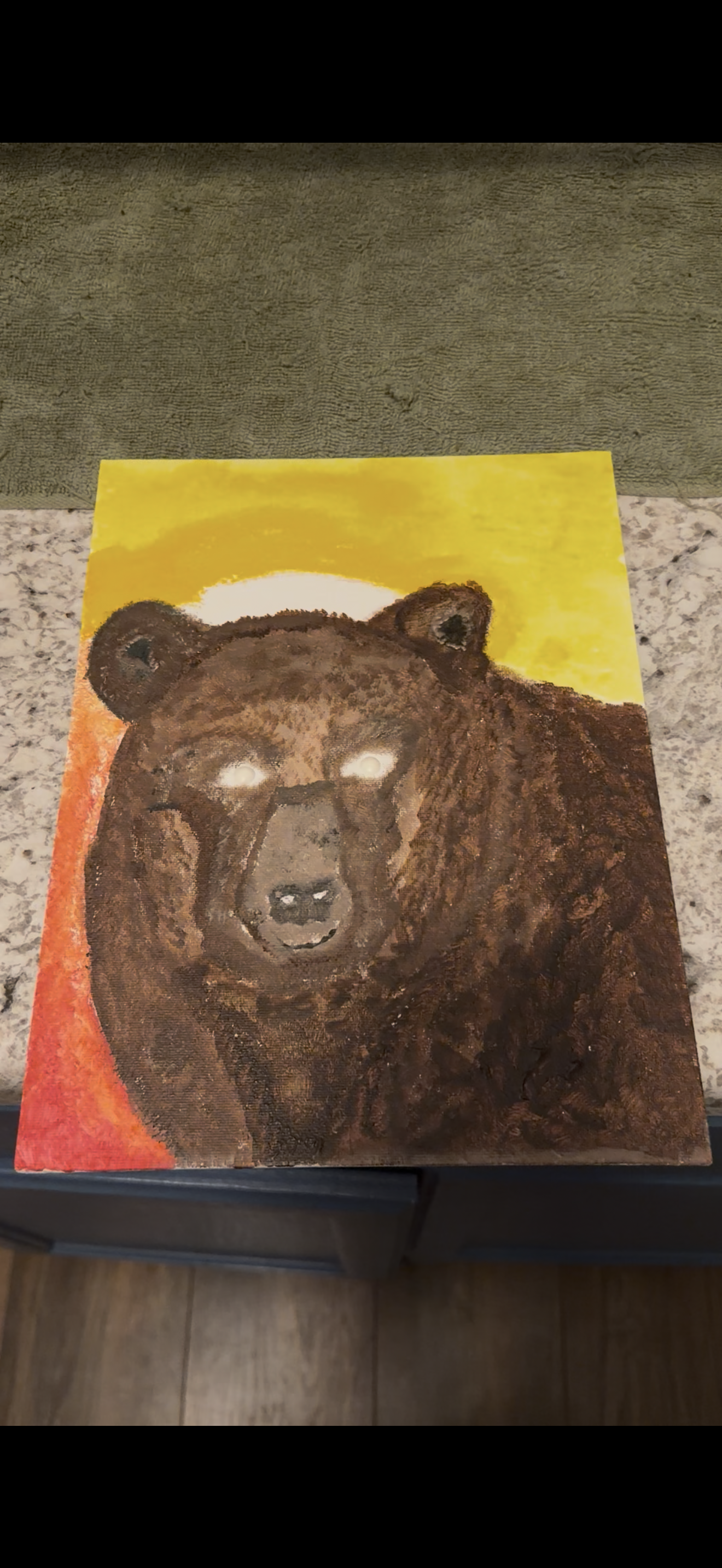 "B3ar" Painting (eyes glow in dark)