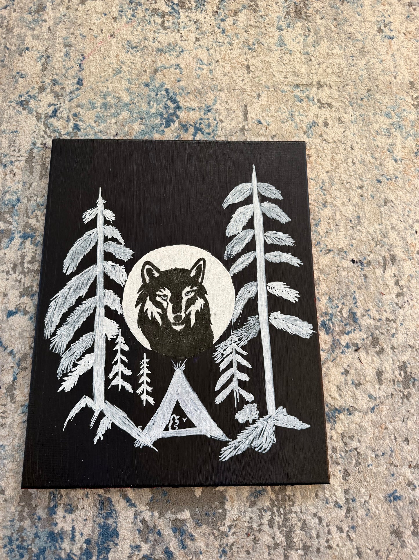 "Glow Wolf" Painting (16x20)