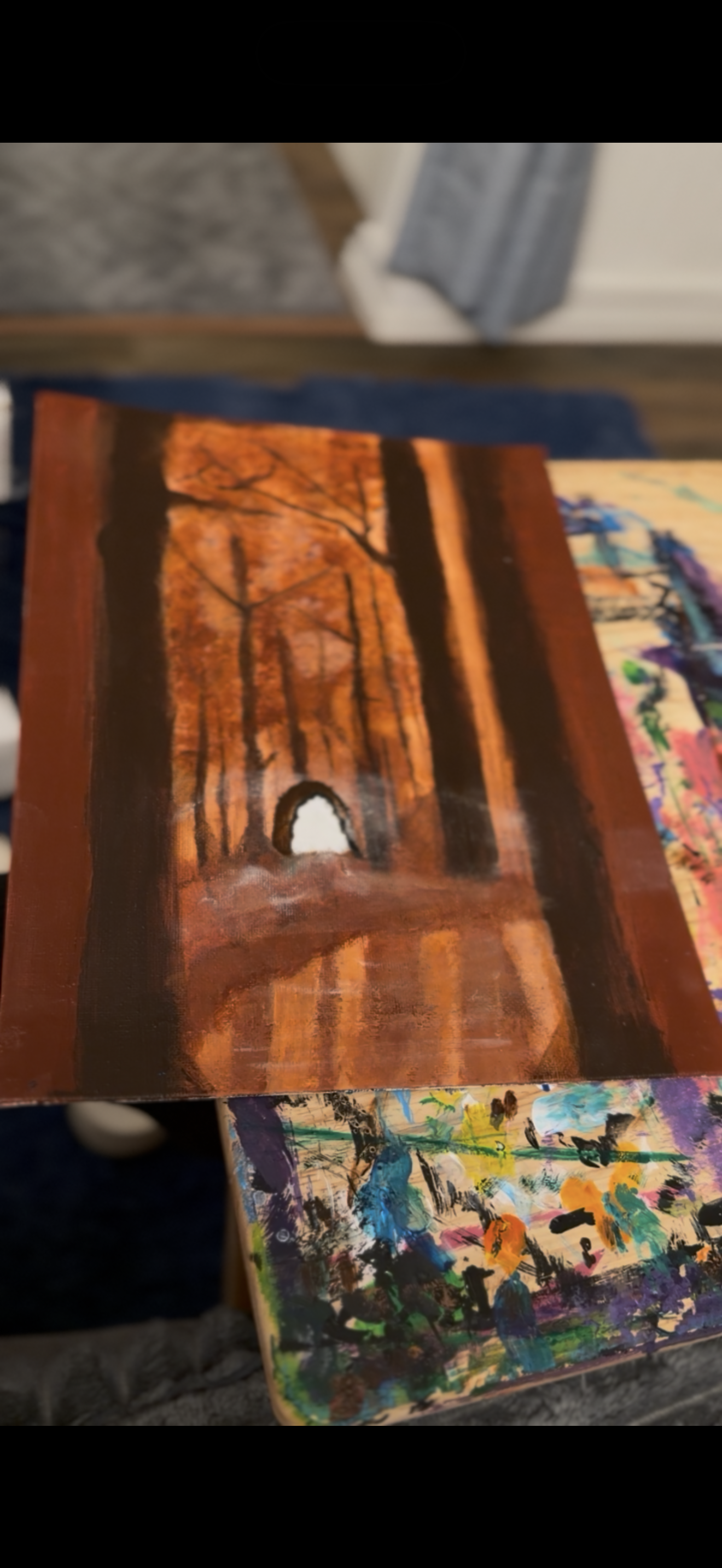 Orange Forests Glow in The Dark Painting