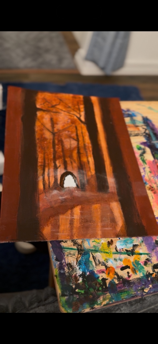 Orange Forests Glow in The Dark Painting