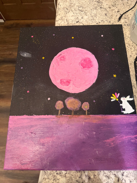 Pink Moons Painting (16 x 20)