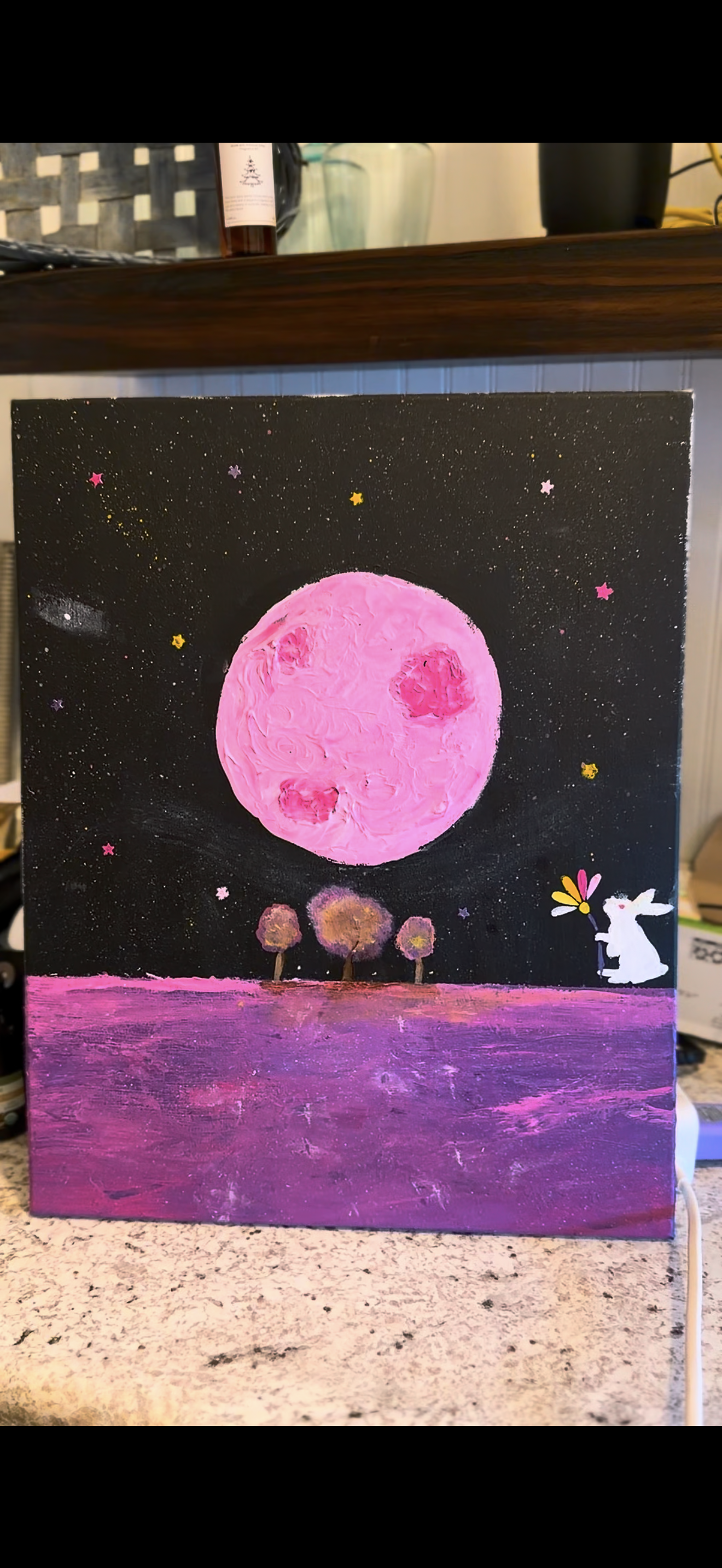 Pink Moons Painting (16 x 20)
