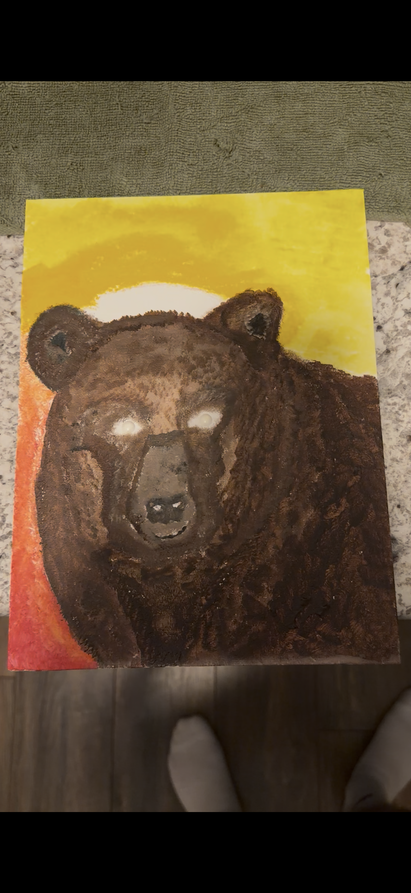 "B3ar" Painting (eyes glow in dark)