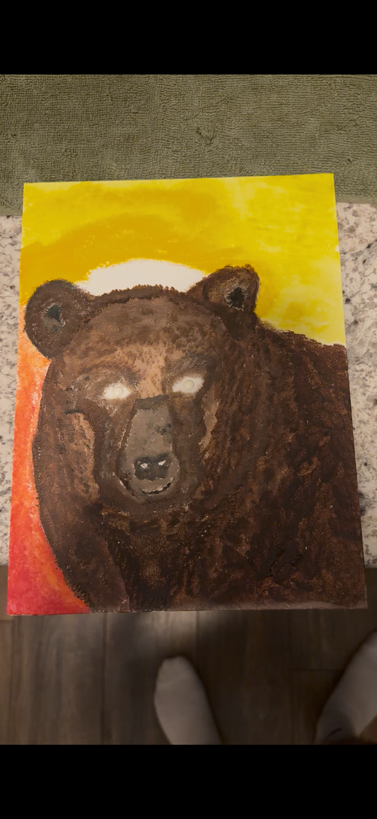 "B3ar" Painting (eyes glow in dark)