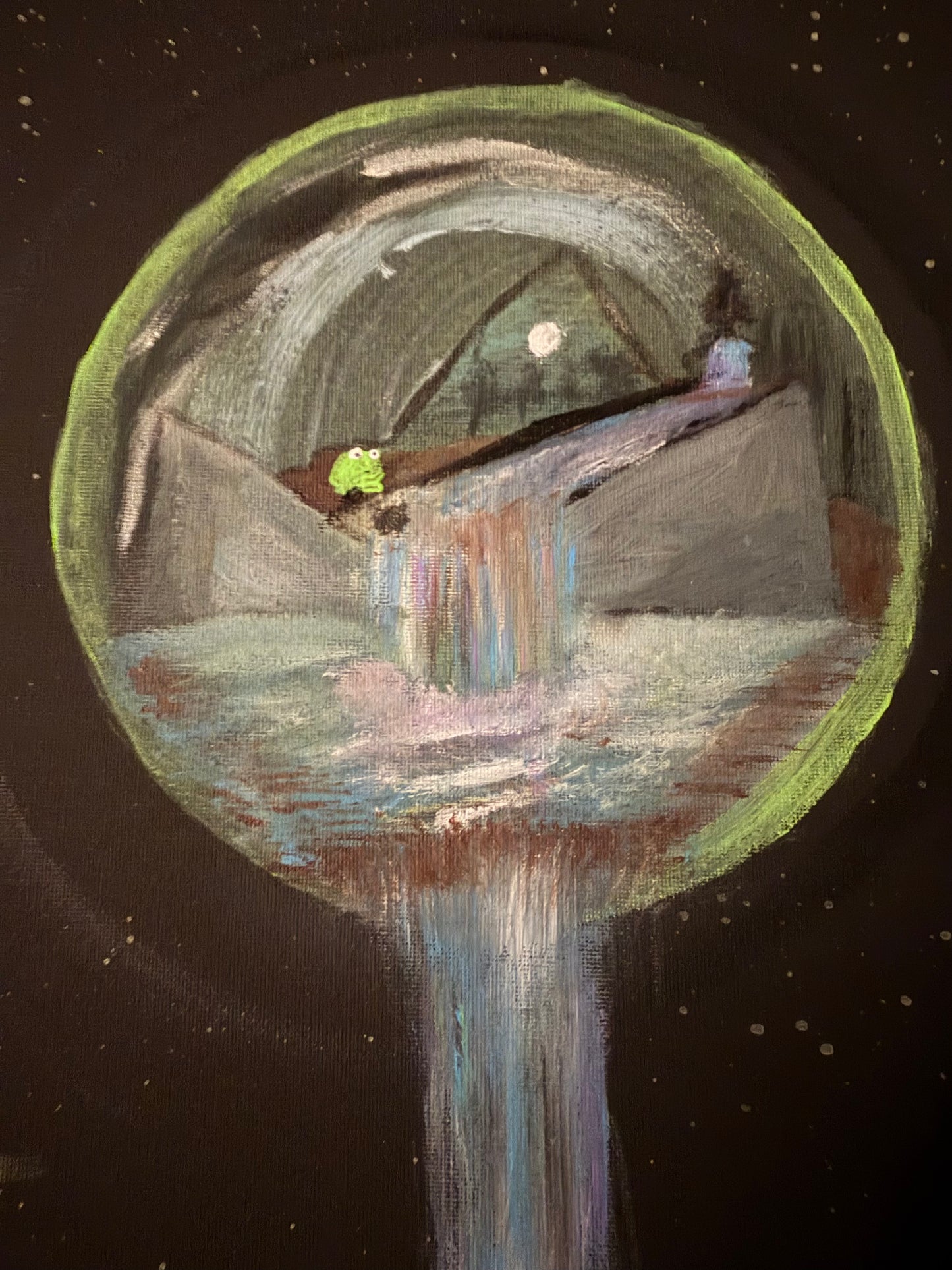 Moons Waterfall Painting