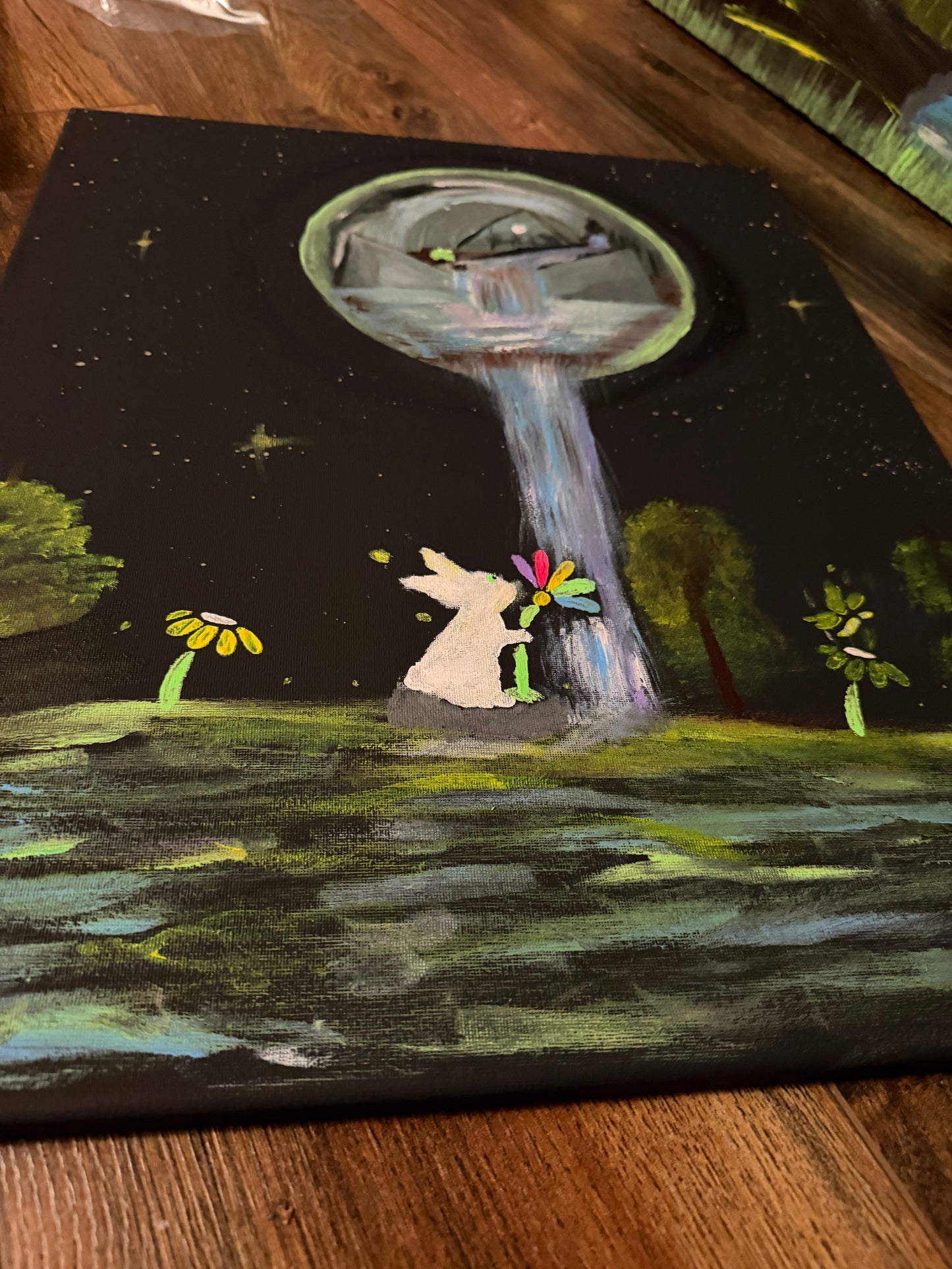 Moons Waterfall Painting