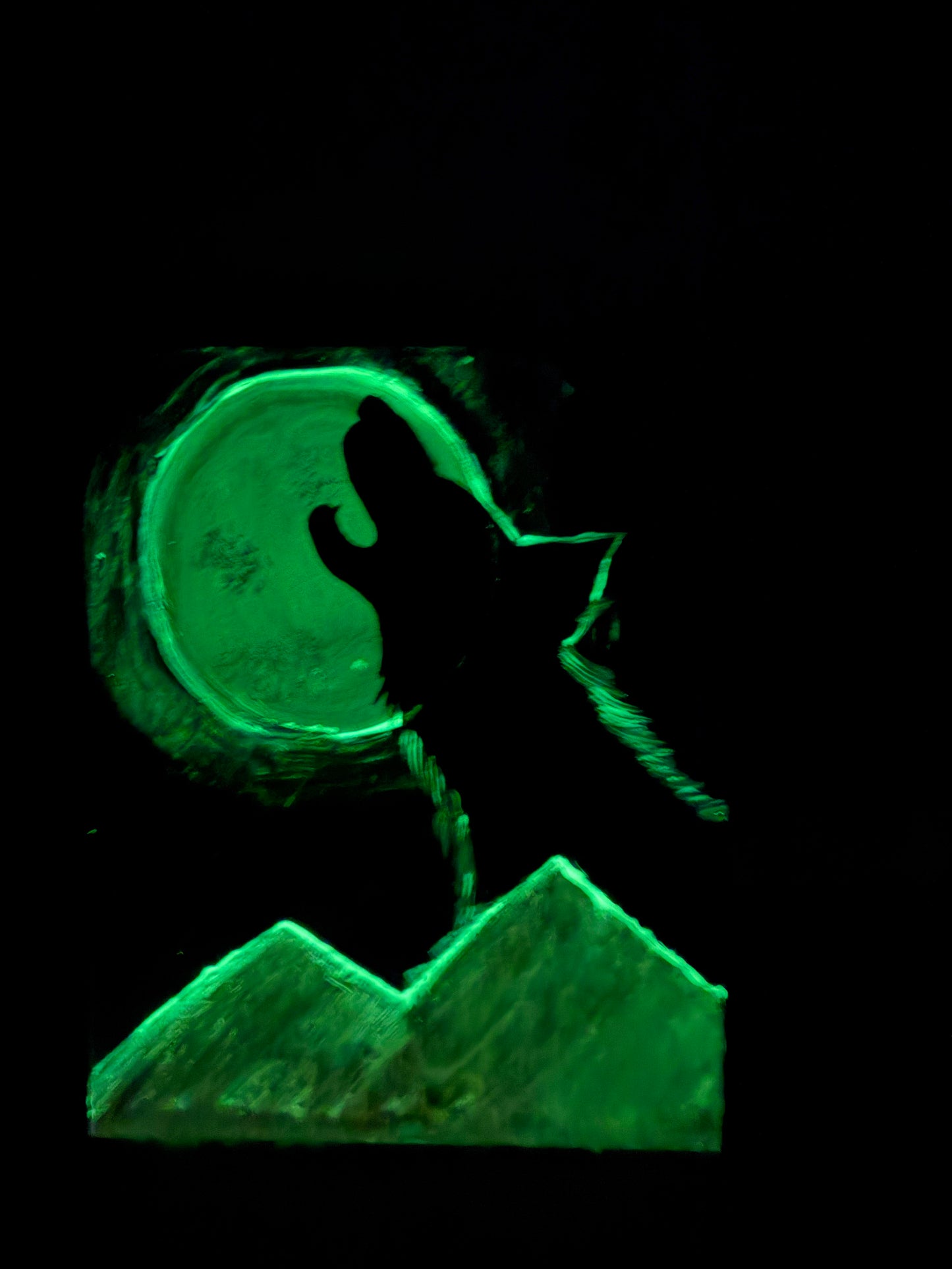 "Wolf Moon" Glow in the Dark Painting (16x20)