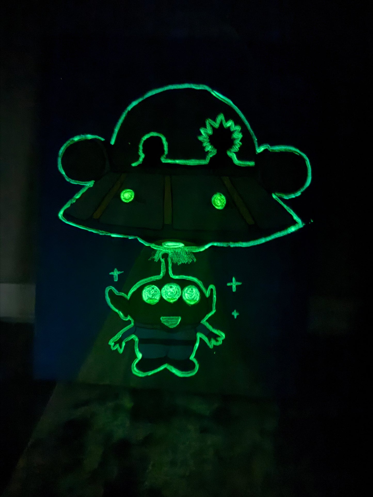 "Rick Lightyear & Sheriff Morty" Glow in The Dark Painting (16x20)