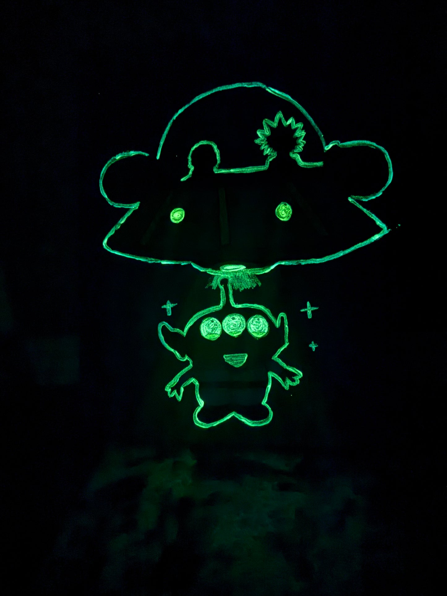 "Rick Lightyear & Sheriff Morty" Glow in The Dark Painting (16x20)