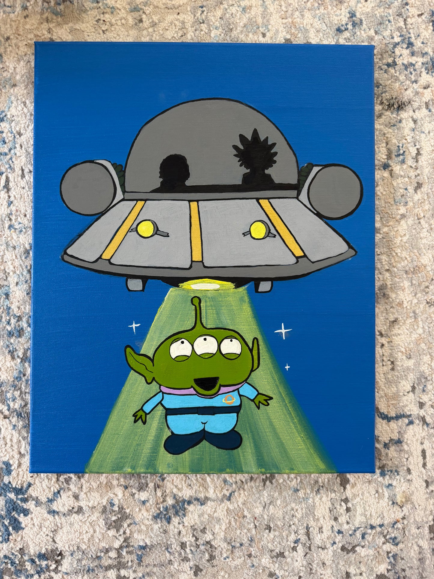 "Rick Lightyear & Sheriff Morty" Glow in The Dark Painting (16x20)