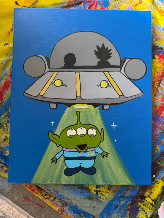 "Rick Lightyear & Sheriff Morty" Glow in The Dark Painting (16x20)